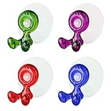 4 estilos: obtendrá 4 porta cepillos de dientes (azul, verde, rojo, morado), tamaño: 5.5 × 3.5 × 5.5cm, 4 estilos diferentes, coloridos y vívidos, fáciles de distinguir su cepillo de dientes de otros cepillos de dientes. A tus hijos también les gustará más y harán tu vida más agradable.