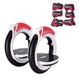 GDAFF Orbitwheel Boardless Skateboard Adult Double Wheel Roller Cycle Singular Self Propelled Skates Inline Wheels Freeline Snake Skate Drift Board Red Full Set