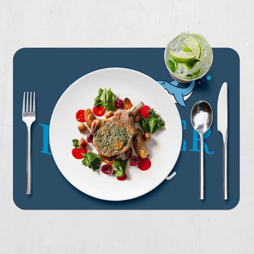 Sets de table en liège napperons souples bleu motif poisson mer grand format x4 - 7
