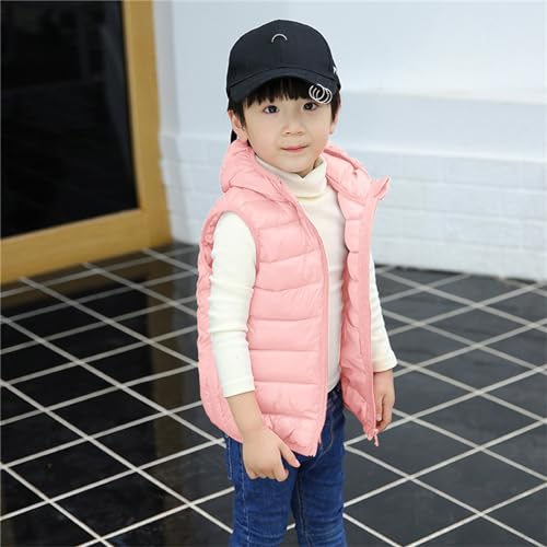 Boys Girls Puffer Vest Kids Basic Solid Sleeveless Hooded Down Jacket Quilted Zipper Waistcoat Fall Winter Outerwear4