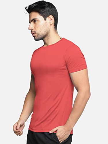 Image of BULLMER Solid Cotton Blended Half Sleeve Round Neck Tshirt for Men