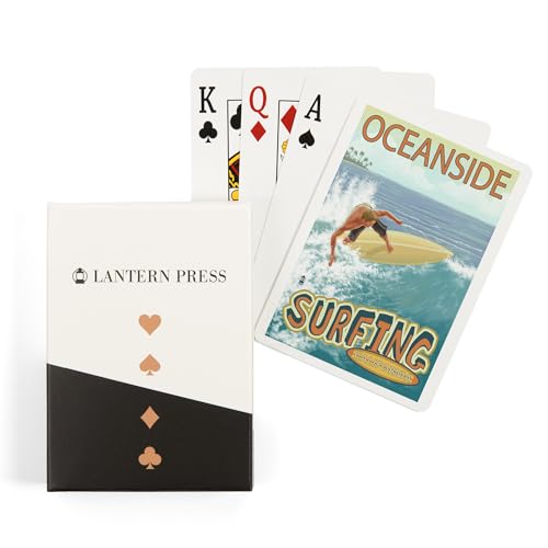 Lantern Press Oceanside California Surfer Scene naipes poker