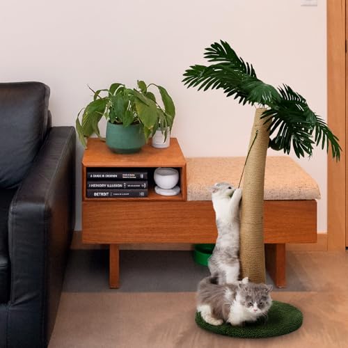 Rascador para gatos de sisal 37.4 in verde/marrón miniatura 7