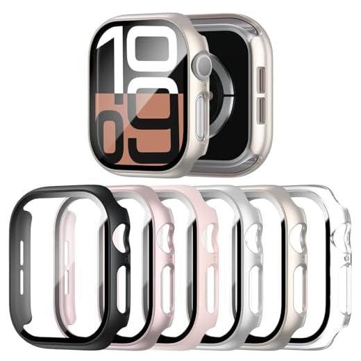 Landhoo 6 Pack Case for Apple Watch SE (2023 New) SE (2nd Gen)/6/SE/5/4 40mm with Tempered Glass Screen Protector, Hard PC Ultra-Thin Scratch Resistant Protective Cover for iWatch 40mm Accessories