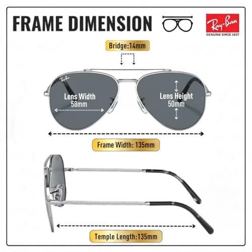 Image of Ray-Ban RB3625 NEW AVIATOR Sunglasses with Official Eyewear Kit