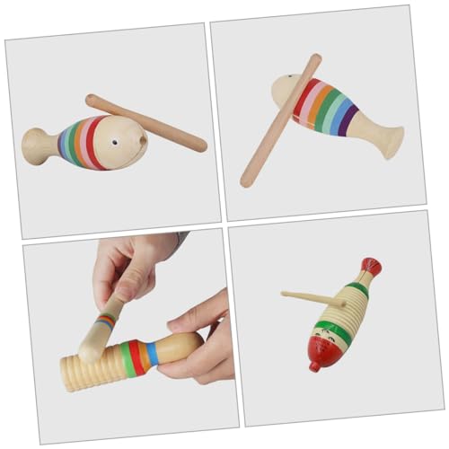 OFFSCH 3 Partidas conjunto de instrumentos musicais instrumento guiro de percussão manual brinquedo