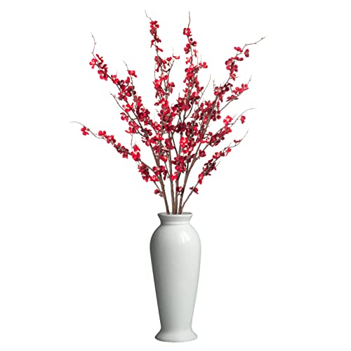 Ammyoo 4Pcs Cherry Blossom Branches Artificial Flowers for Spring Summer Indoor Decoration,Faux Long Stem Artificial Flowers for Wedding Home Office Bedroom Party Table Centerpieces Decor(Red) by Ammyoo - Image 8