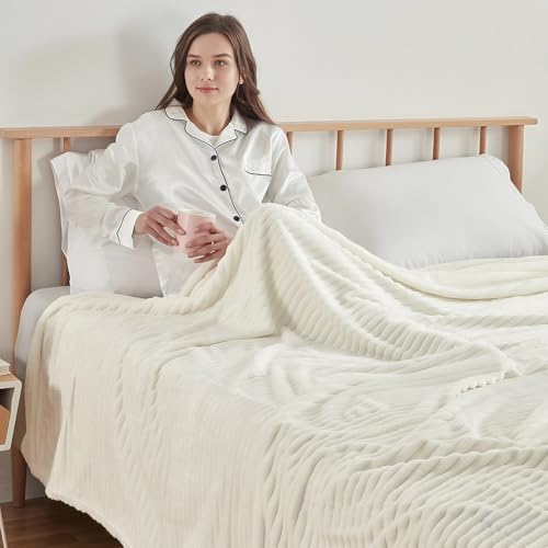Miniatura 2 de Qofly Manta Suave De Franela Para Niños, Color Crema, Regalo Para Niños, 100 X 150 Cm, Unisex, Para Bebé, Ropa De Cama De Bebé, Cochecito, Para Recién Nacidos, Manta Suave, Color Blanco