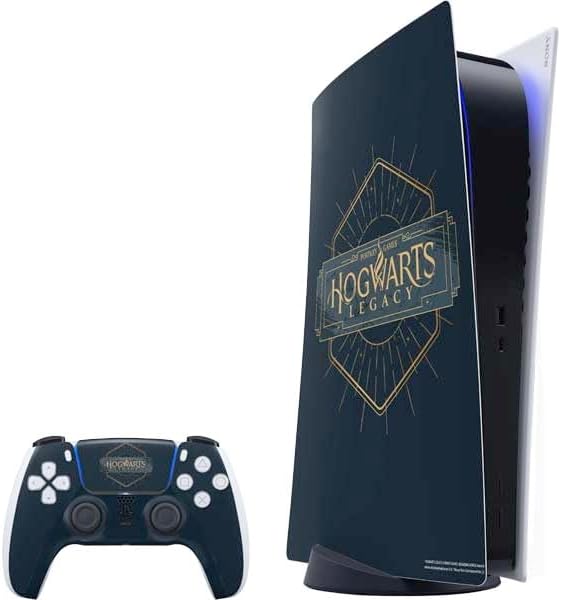 Skinit Decal Gaming Skin Compatible with PS5 Bundle - Officially Licensed Wizarding World Hogwarts Legacy Golden Snitch Design