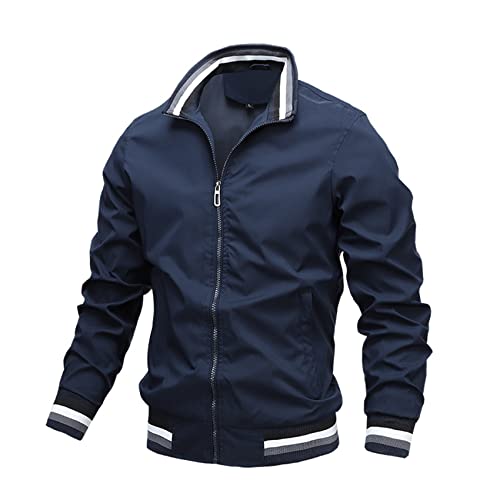 Hotgreenpepper Veste DéContractéE pour Hommes Beau Printemps Et Automne Sport Veste De Couleur Unie VêTements pour Hommes