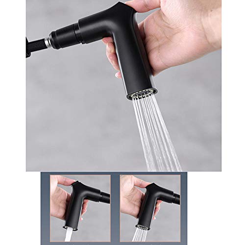 Robinet de cuisine noir avec douchette extractible et buse pivotante à 2 modes pour évier - 8
