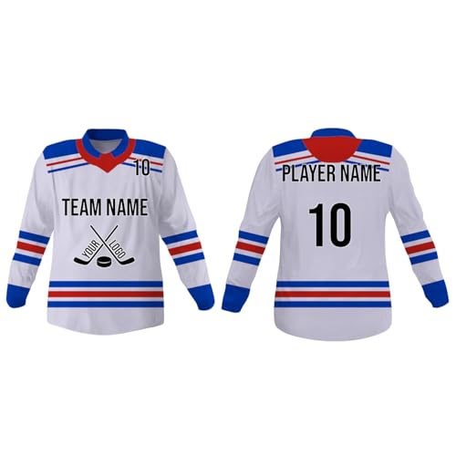 Image of SGS Sports Gear Custom Hockey Jersey, Personalized Reversible or Standard Design with Name & Number, Hockey Jersey