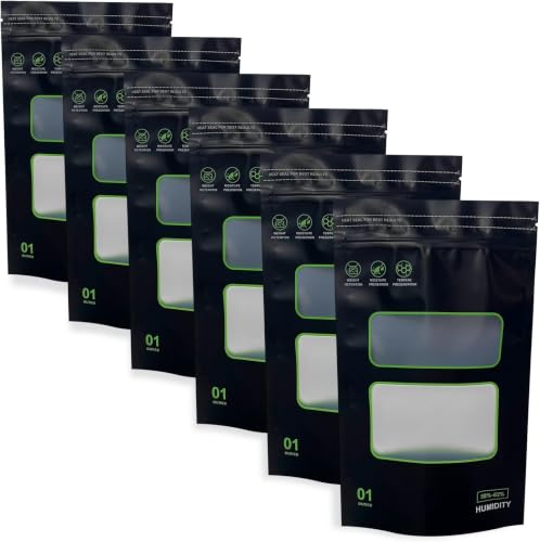 1 OZ Storage Terp Bag 58%-62% RH 2-Way Humidity Control Bags for for Curing & Storage Resealable Humidity Bags Lock & Seal Bag