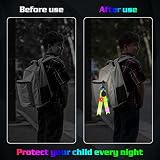 Vaileal LED Blinklicht Schulranzen - 2er USB Aufladbar Kinder Reflektoren Blinklicht Schulranzen Sicherheitslicht, wasserdichte Sicherheit Licht Reflektor Anhänger für Schulranzen (Blau+Grün)