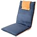 bonVIVO Easy II Padded Floor Chair with Adjustable Backrest, Comfortable, Semi-Foldable Folding Chair, for Meditation, Stadium, Bleachers, Reading, Bed, Couch or Gaming, Elegant Design, Blue & Beige