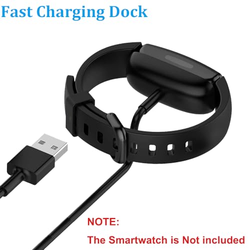 EXMRAT Charger for Fitbit Inspire 2, Replacement USB Charging Cable Dock for Fitbit Inspire 2 & Ace 3 Fitness Tracker 3.3ft / 100cm (2)
