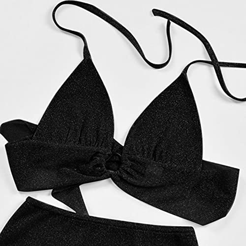 CsgrFagr Conjuntos de mocassins de poliéster cor sólida para meninas e meninas com glitter, Preto, M