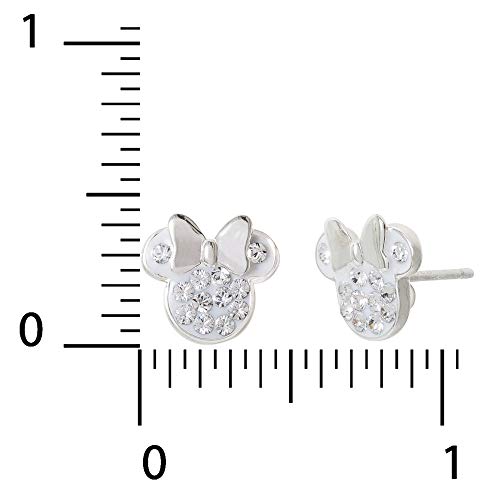 Disney Minnie Mouse Birthstone Jewelry For Women, Sterling Silver Pave Crystal Stud Earrings, April #TOP4
