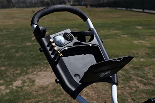 Fastfold Slim - Flat Folding, 3 Wheel Push/Pull Golf Cart Trolley, Silver/Black #TOP3