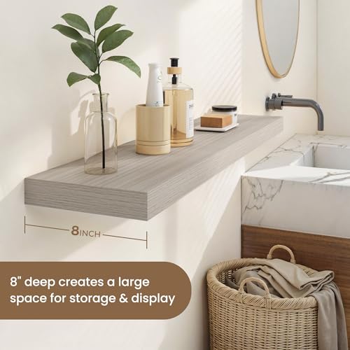 Dreamland 24 Inches Wall Mounted Wood Floating Shelves, Grey, 2 Pack by Dreamland - Used condition - Image 5