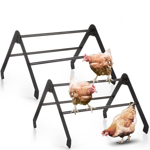 Moxweyeni 2 Pack Adjustable Chicken Perch for Coop Heavy Duty Metal Chick Roosting Bar for Brooder Training Perches for Mini Chicks Easy to Assemble and Clean