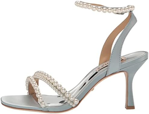 Badgley Mischka Women's Flame Heeled Sandal, Mist Blue Satin, 8.5 | Image 7