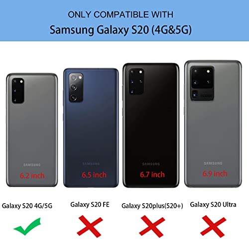 Linbol Samsung Galaxy S20 5G Wallet Case PU Leather Folio Flip Kickstand Cover with Wrist Strap Card Slots Phone Case for Samsung Galaxy S20, Tree of Life Red