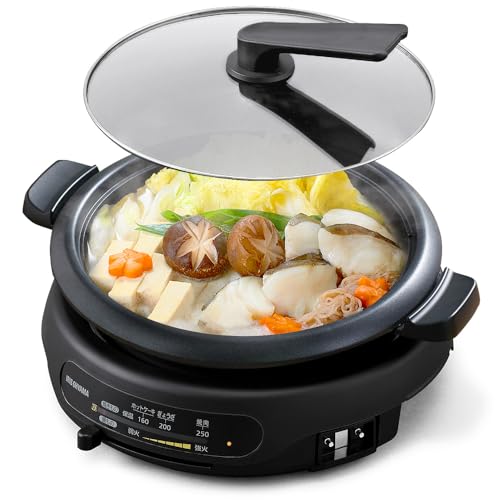 アイリスオーヤマ ホットプレート 電気鍋 グリル鍋 1枚タイプ 深鍋...