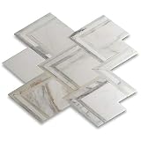 Stone Center Online Calacatta Gold Marble Mountain Peaks Arrowhead Mosaic Tile Honed Kitchen Bath Wall Floor Backsplash Shower (1 Sheet)