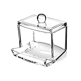 Hahhhha Caja de acrílico con soporte para brotes de algodón, contenedor transparente para el hogar (1 unidad)