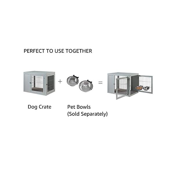 unipaws-Furniture-Style-Dog-Crate-End-Table-with-Cushion-Wooden-Wire-Pet-Kennels-with-Double-Doors-Medium-and-Large-Dog-House-Indoor-Use Wooden Wire Pet Kennels with Double Doors