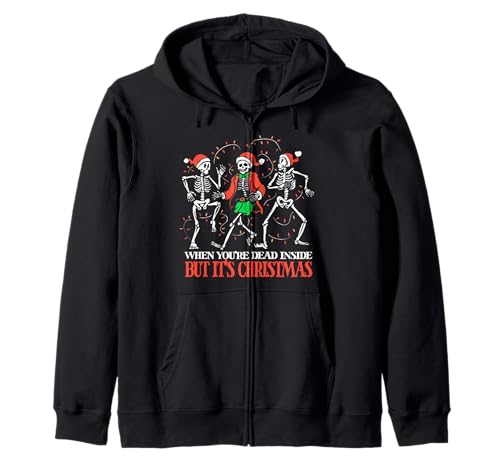 Skeletons Christmas Dancing Funny Christmas Quotes Sudadera con Capucha