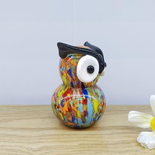 Statue de hibou en verre stable : décoration créative pour table de salon - 6