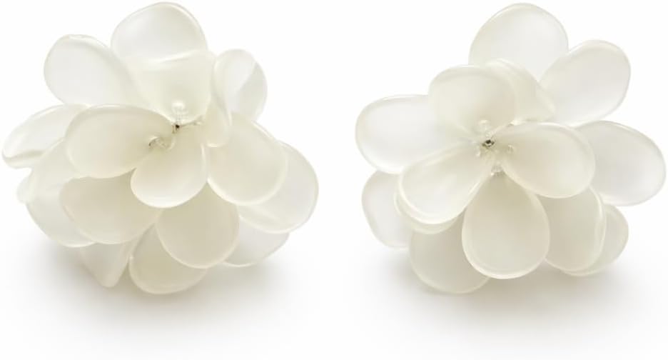 Flower Clip On Earrings For Women, Fashion Acrylic Floral Earrings No piercing Earrings Summer Earrings Jewelry Gift