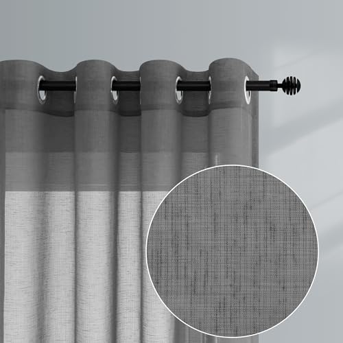 Dark Grey Curtains 63 Inch Length for Bedroom 2 Panels