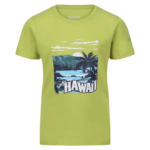 Image of Regatta Kids Boys Bosley VI Graphic Print T-Shirt - Green Algae - 3-4 Yrs