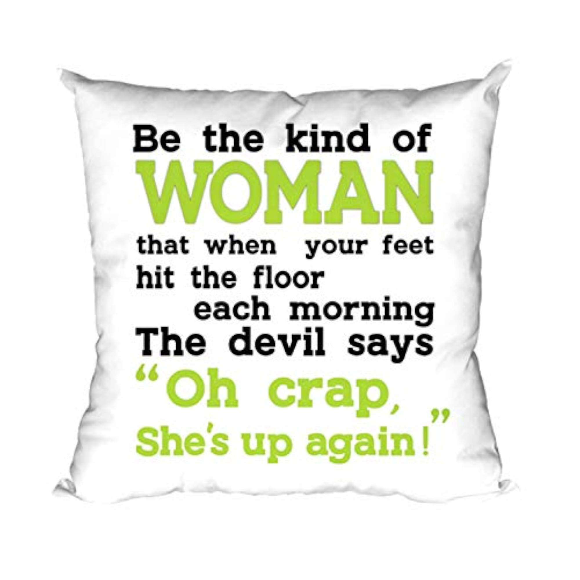 Devil Says Oh Crap Cotton Cushion Cover, 12x12 inches