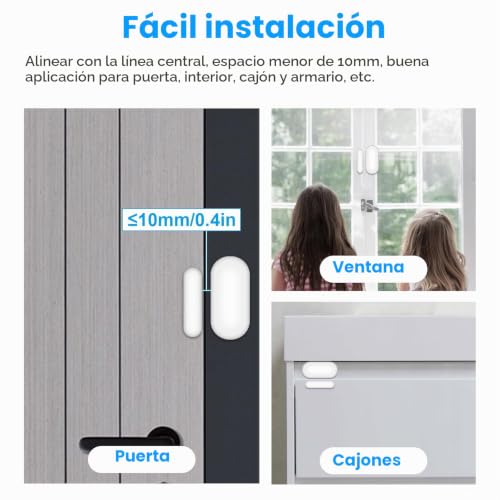 Miniatura 6 de Bitiwend Timbre Sensor Puerta Ventana Sensor Puerta Ventana 182m Alcance 58 Timbres Con Indicador Led Para Puertas Garaje Ideal Para El Hogar. Tienda. Garaje, Oficina