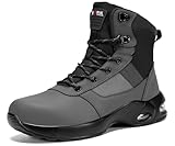 Comfort Sole: The sole is made of PU&Cushion, providing excellent shock-absorption and softness, ensuring comfort even during long time standing or walking Steel Toe Work Boot: This work boots complies with ASTM F2413-18 standard, effectively resists...