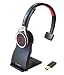 Produktbild freeVoice Space Mono - Kabelloses Bluetooth Headset mit Mikrofon für Büro, Home Office & unterwegs [Microsoft Teams kompatibel] Noise Cancelling, 30m Reichweite, wasserfeste Kopfhörer mit Ladestation