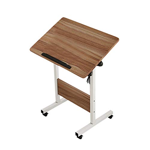 Laptop-Tisch,Pc Tisch Computertisch Arbeitstisch mit Anschlag,Stehend,Höhenverstellbar,Beweglich mit Rollen,Tragbarer Beistelltisch für Bett(B)