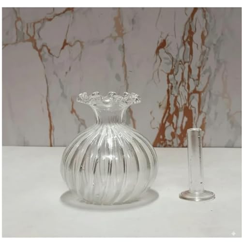Image of Glass Chambu Modak Shape Diya | Borosilicate Glass Oil Lamp | Reusable & Eco-Friendly Pooja Diya for Home Mandir, (Transparent, 5.5 x 5.25 cm), 60ML, Pack of 2 Pcs