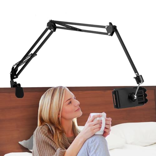 Soporte de Tablet para Cama Mesa, Giratorio de 360° Soporte para Movil y Tablet Universal Ajustable con Brazo de Metal Compatible con Teléfonos de 4.7-7 Pulgadas iPad Mini Tablets Samsung e Huawei