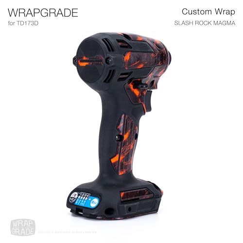 WRAPGRADE Custom Wrap Aufkleber Abziehbild kompatibel mit Makita DTD173 18V LXT (Slash Rock Magma)