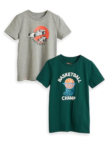 Image of Amazon Brand - Symbol Boys 100% Cotton Graphic Printed Half Sleeves T-Shirt | Age 6-14 Years