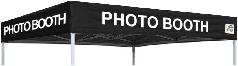 Eurmax USA Printed 8x8 Photo Booth Flat Replacement Canopy Top Black