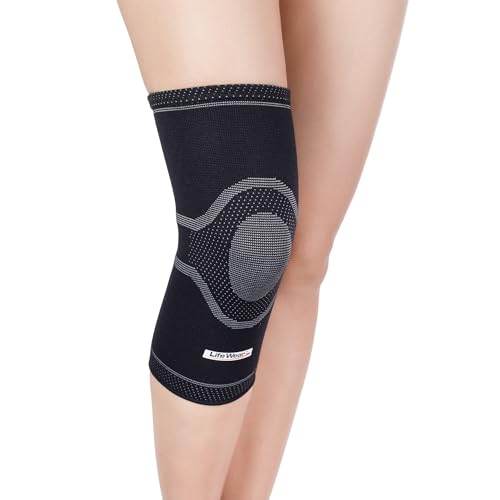 Image of LifeWear Knee Cap, Knee Sleeves for Pain Relief, Provide Optimum Compression and Support During Gymming and Running, Lightweight and Stretchable, For Daily Activities, For Men and Women, Size (S) - Pack of 2