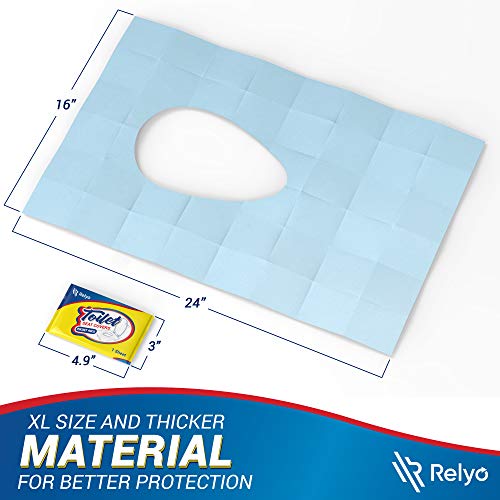 image for Relyo Toilet Seat Covers Disposable 100% Waterproof (20 Pack) - XL Dis