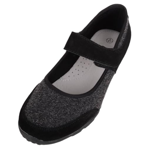 Zapatos cómodos para mujer con cierre táctil y cierre ajustable