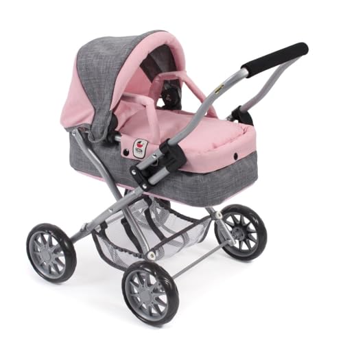 Bayer Chic 2000 555-15 Wózek dla lalek Smarty, dla dzieci od 2 lat, melanż, szaro-różowy